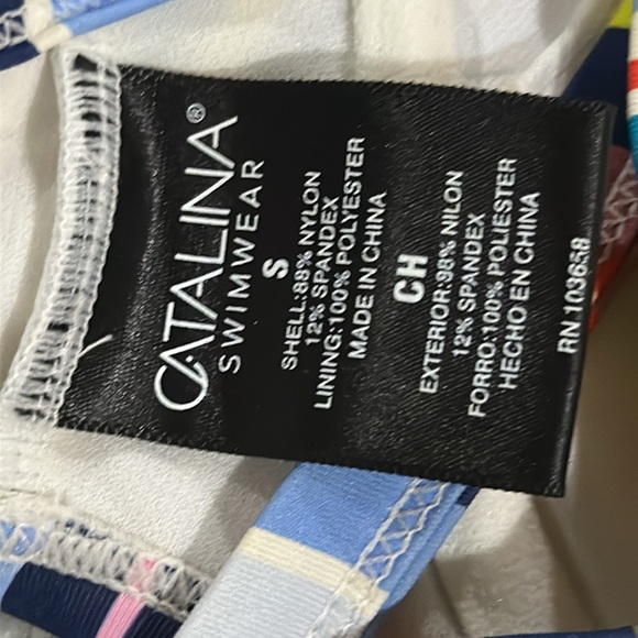 Catalina multicolored striped bikini top size small - Picture 5 of 5